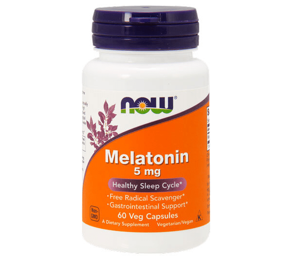 Мелатонін для сну NOW Foods Melatonin 5 mg 60 капс,  ml, Now. Melatoninum. Improving sleep recovery Immunity enhancement General Health 