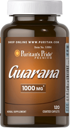 Guarana 1000 mg, 120 pcs, Puritan's Pride. Guarana. Weight Loss Energy & Endurance Appetite reducing Strength enhancement 