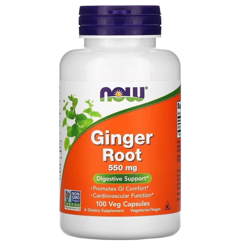 Now Натуральная добавка NOW Ginger Root 550 mg, 100 вегакапсул, , 