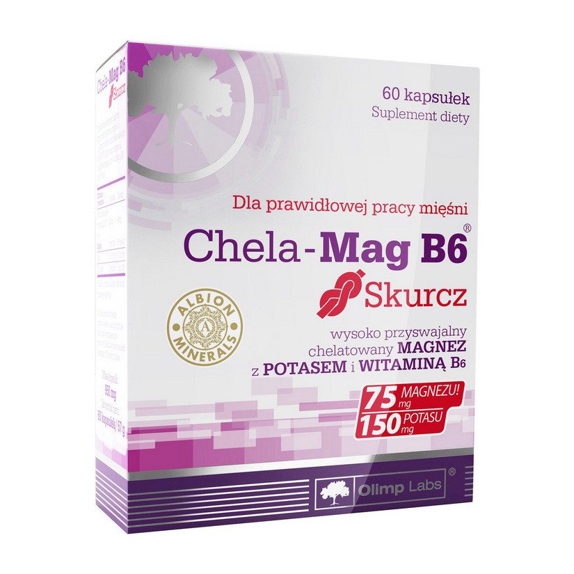 Магний хелат Б6 OLIMP Chela-Mag B6 Skurcz (60 caps) олимп,  мл, Olimp Labs. Магний Mg. Поддержание здоровья Снижение холестерина Предотвращение утомляемости 