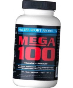 Mega 100, 100 pcs, VitaLIFE. Vitamin Mineral Complex. General Health Immunity enhancement 
