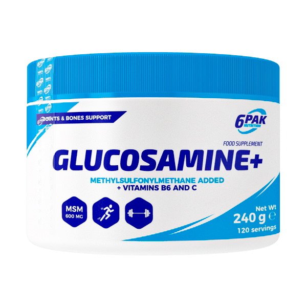 Для суставов и связок 6PAK Nutrition Glucosamine+, 240 грамм,  мл, 6PAK Nutrition. Хондропротекторы. Поддержание здоровья Укрепление суставов и связок 