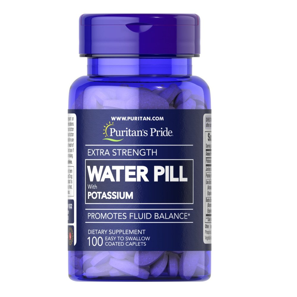 Puritan's Pride Натуральная добавка Puritan's Pride Extra Strength Water Pill, 100 каплет, , 