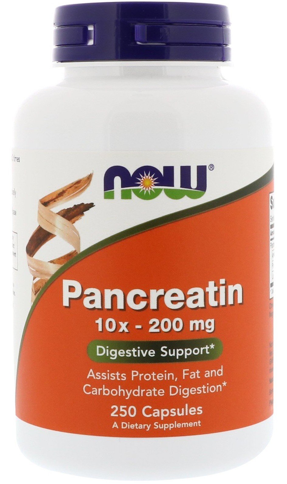 Pancreatin 10X - 200 mg, 250 piezas, Now. Suplementos especiales. 