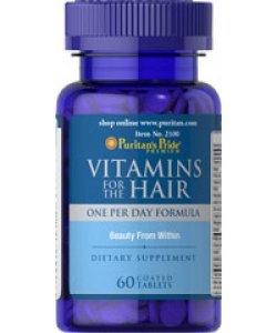 Vitamins for the Hair, 60 шт, Puritan's Pride. Витаминно-минеральный комплекс. Поддержание здоровья Укрепление иммунитета 