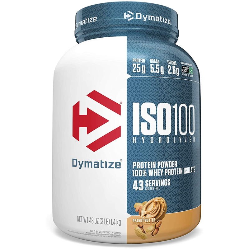 Протеин Dymatize ISO-100, 1.4 кг Арахисовое масло,  мл, Dymatize Nutrition. Протеин. Набор массы Восстановление Антикатаболические свойства 