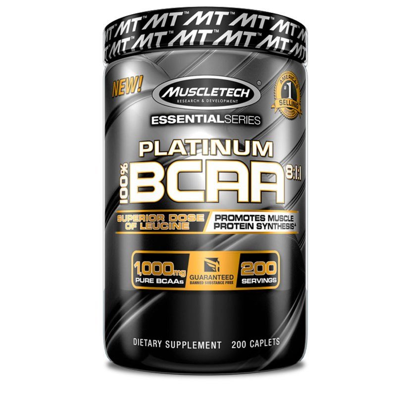 BCAA Muscletech Platinum BCAA 8:1:1, 200 каплет,  мл, MuscleTech. BCAA. Снижение веса Восстановление Антикатаболические свойства Сухая мышечная масса 