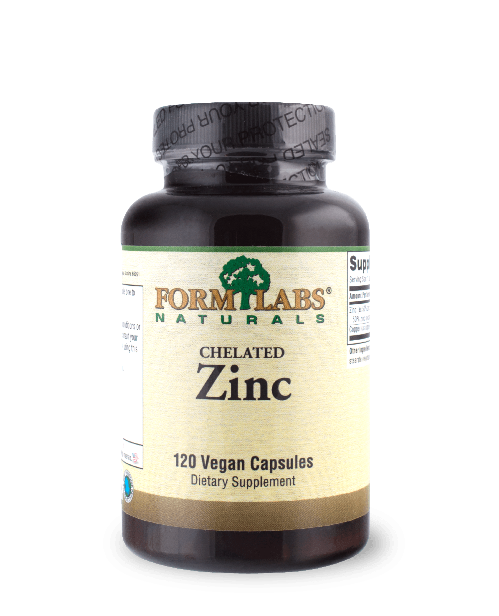 Chelated Zinc 15 mg, 120 pcs, Form Labs Naturals. Zinc Zn. General Health 