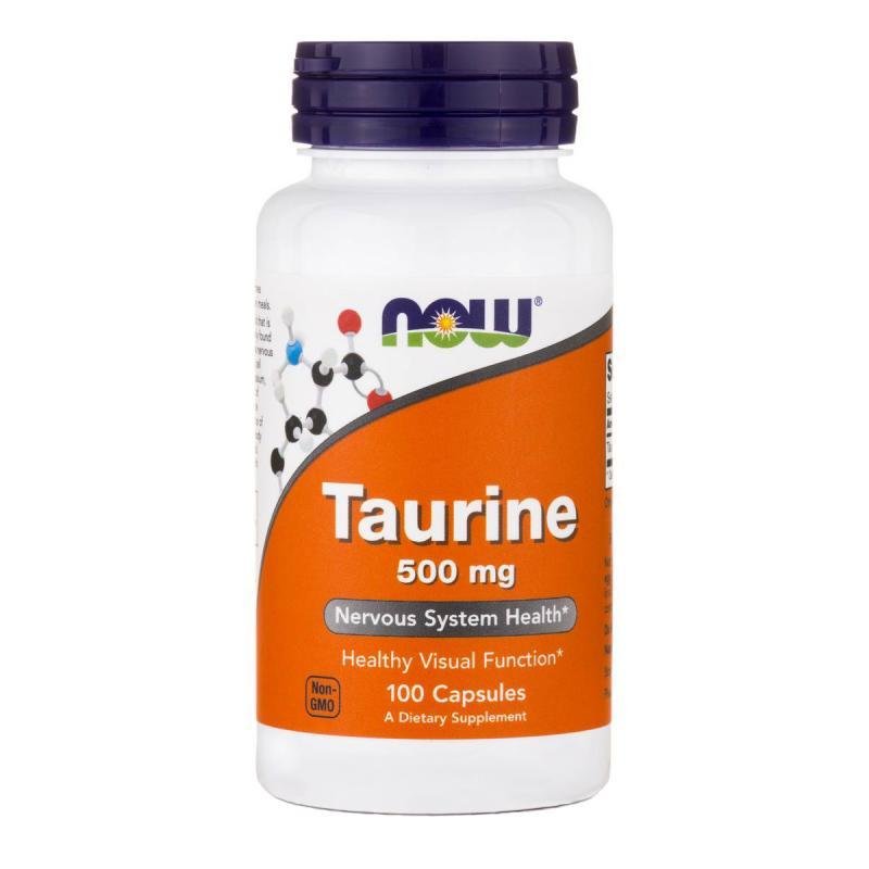 Taurine 500 mg NOW Foods 100 caps,  мл, Now. Аминокислоты. 