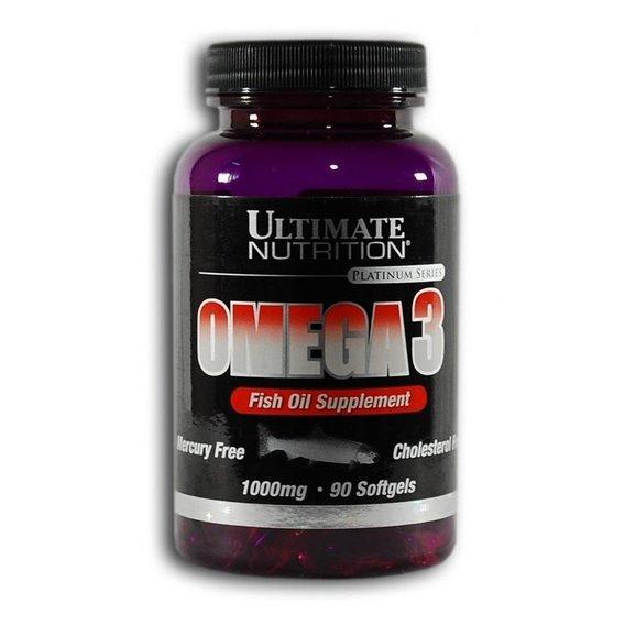 Жирні кислоти Ultimate Nutrition Omega 3 90 caps,  ml, Ultimate Nutrition. Omega 3 (Fish Oil). General Health Ligament and Joint strengthening Skin health CVD Prevention Anti-inflammatory properties 