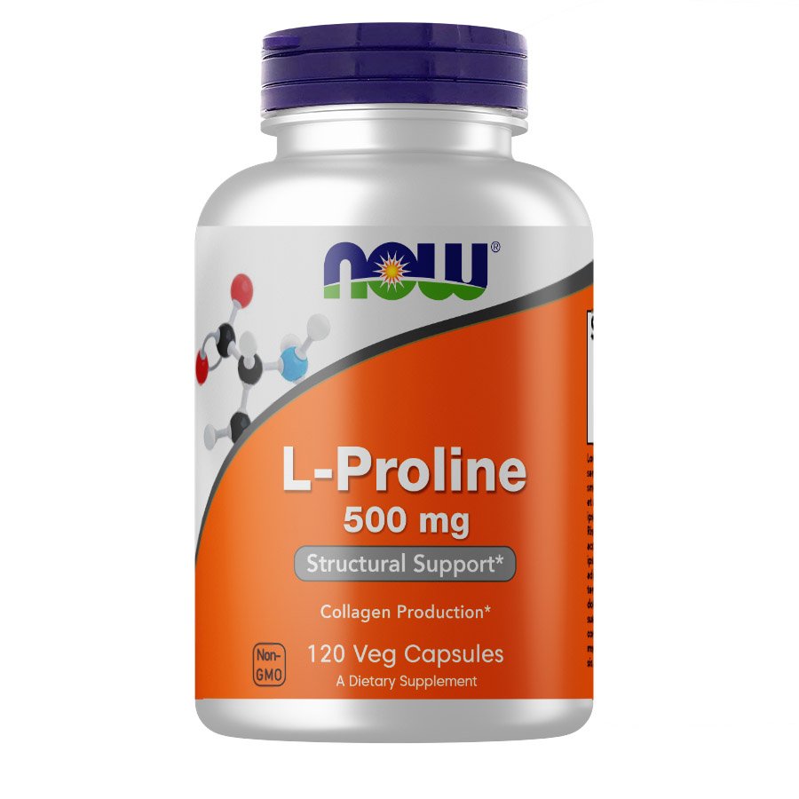 Аминокислота NOW L-Proline 500 mg, 120 вегакапсул,  ml, Now. Aminoácidos. 