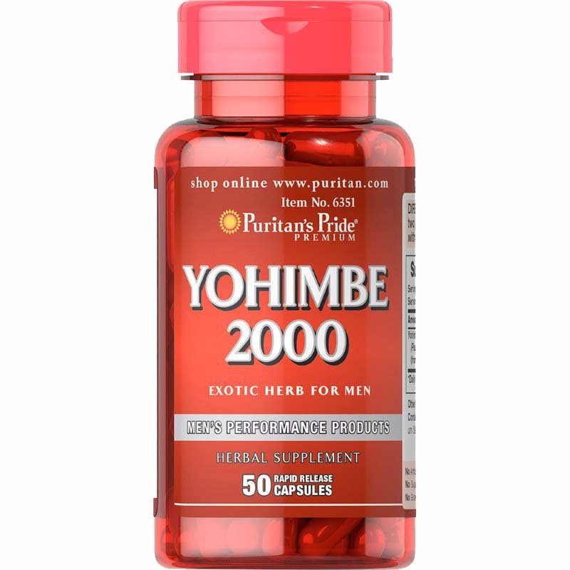 Стимулятор тестостерона Puritan's Pride Yohimbe 2000 mg, 50 капсул,  ml, Puritan's Pride. Yohimbe. General Health Fat burning CNS stimulation Libido enhancing Mood improvement 