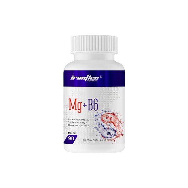 Mg + B6, 90 шт, IronFlex. Магний Mg. Поддержание здоровья Снижение холестерина Предотвращение утомляемости 
