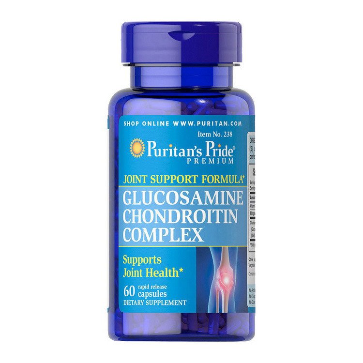 Глюкозамин хондроитин Puritan's Pride Glucosamine Chondroitin Complex (60 капс) пуританс прайд,  мл, Puritan's Pride. Хондропротекторы. Поддержание здоровья Укрепление суставов и связок 