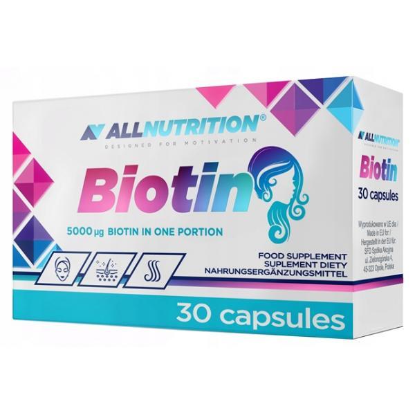 Биотин AllNutrition Biotin 5mg (30 капс) витамин б7 алл нутришн,  мл, AllNutrition. Витамин B. Поддержание здоровья 