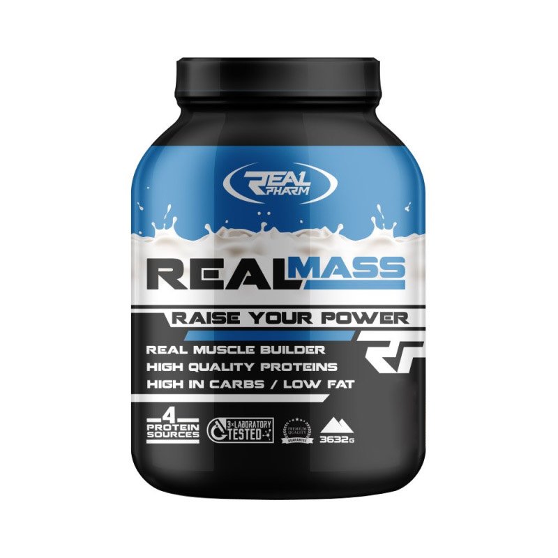 Гейнер Real Pharm Real Mass, 3.632 кг Ваниль,  ml, Quest Nutrition. Gainer. Mass Gain Energy & Endurance स्वास्थ्य लाभ 