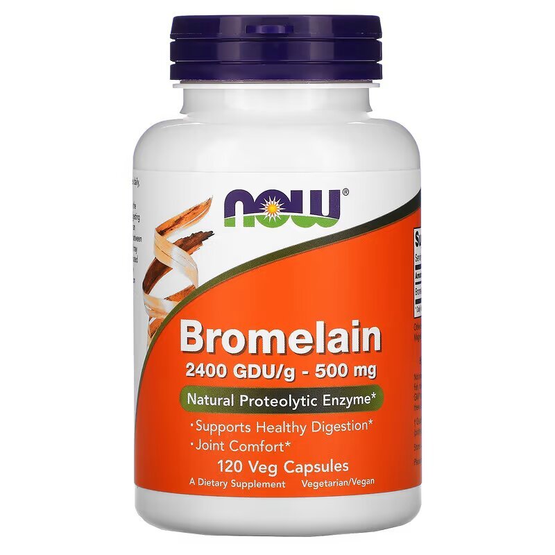 Now Натуральная добавка NOW Bromelain 500 mg, 120 вегакапсул, , 