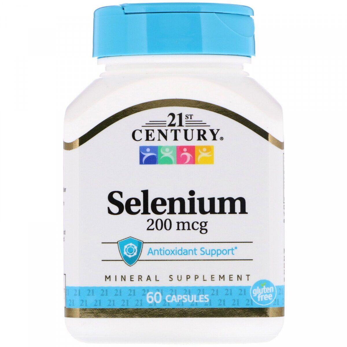 Харчова добавка 21st Century Selenium 200 mcg 60 Caps,  ml, 21st Century. Special supplements. 