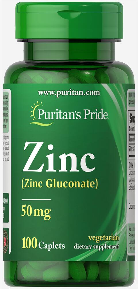 Puritan's Pride Puritan's Pride Zinc 50 mg 100 tabs, , 
