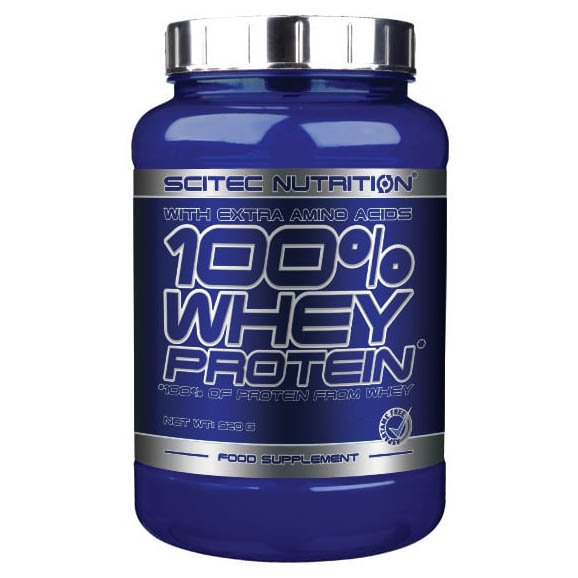 Протеин Scitec 100% Whey Protein, 920 грамм Натуральный,  мл, Scitec Nutrition. Протеин. Набор массы Восстановление Антикатаболические свойства 