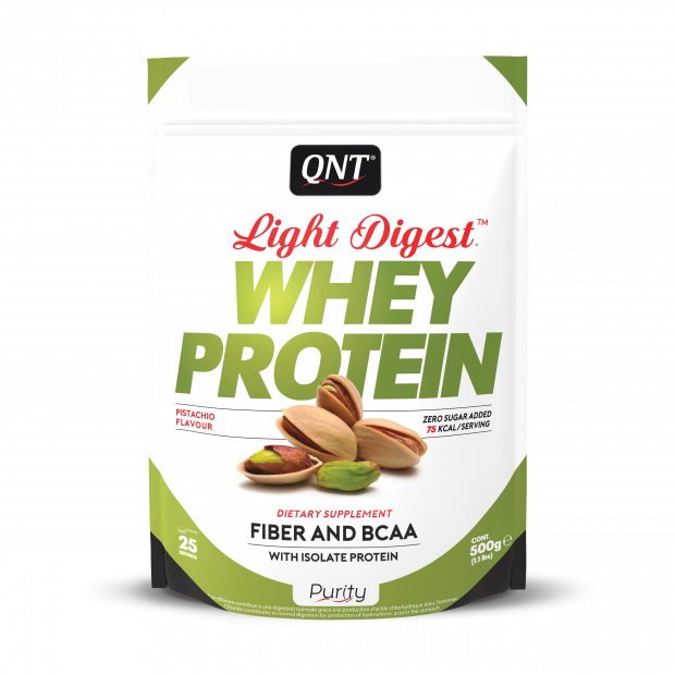 Протеин QNT Light Digest Whey Protein, 500 грамм Фисташка,  мл, QNT. Протеин. Набор массы Восстановление Антикатаболические свойства 