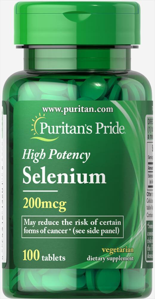 Puritan's Pride Харчова добавка Puritan's Pride Selenium 200 mcg 100 Tablets, , 100 шт.