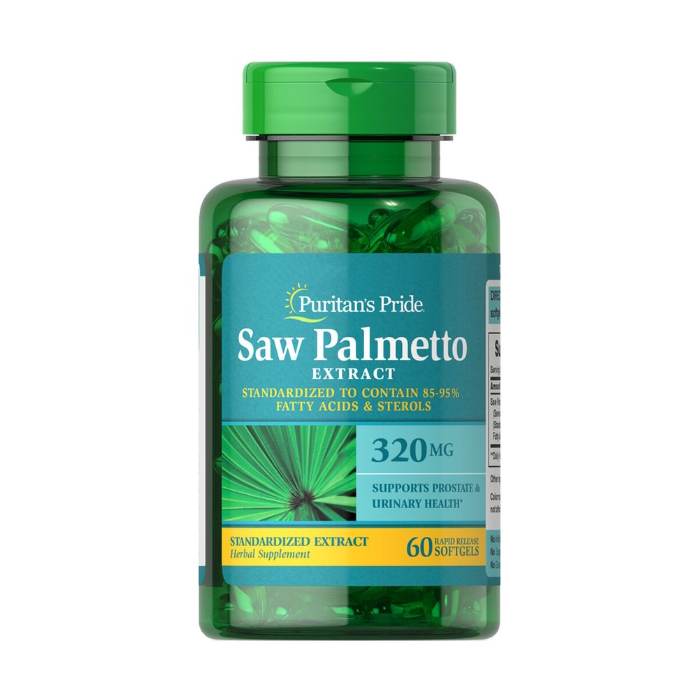 Натуральная добавка Puritan's Pride Saw Palmetto Extract 320 mg, 60 капсул,  мл, Puritan's Pride. Hатуральные продукты. Поддержание здоровья 
