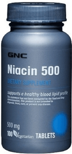 Niacin 500, 100 pcs, GNC. Vitamin B. General Health 