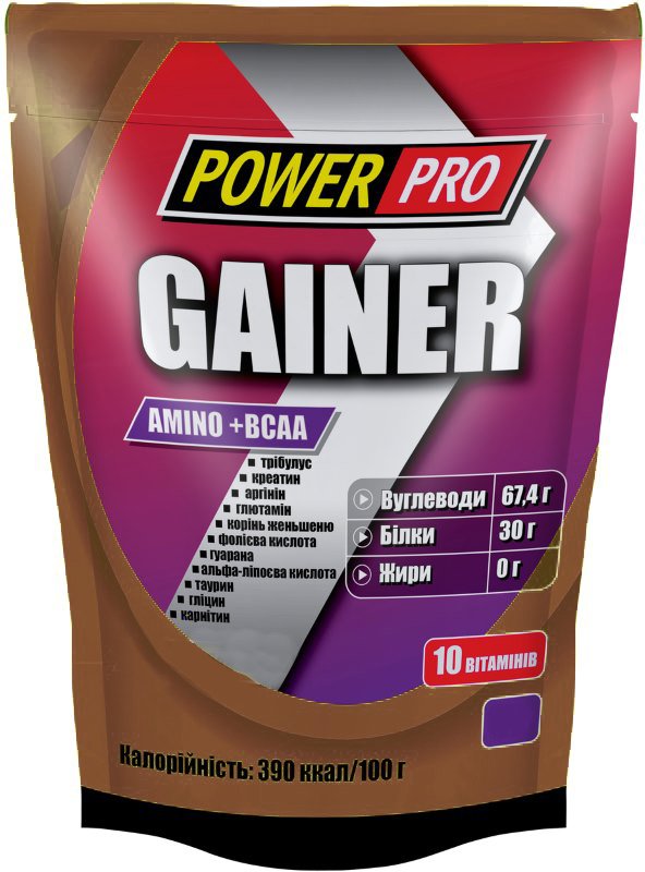 Гейнер Power Pro Gainer, 1 кг Шоколад,  мл, Power Pro. Гейнер. Набор массы Энергия и выносливость Восстановление 