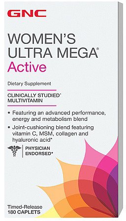 Women's Ultra Mega Active GNC 180 caps,  ml, GNC. Vitaminas y minerales. General Health Immunity enhancement 