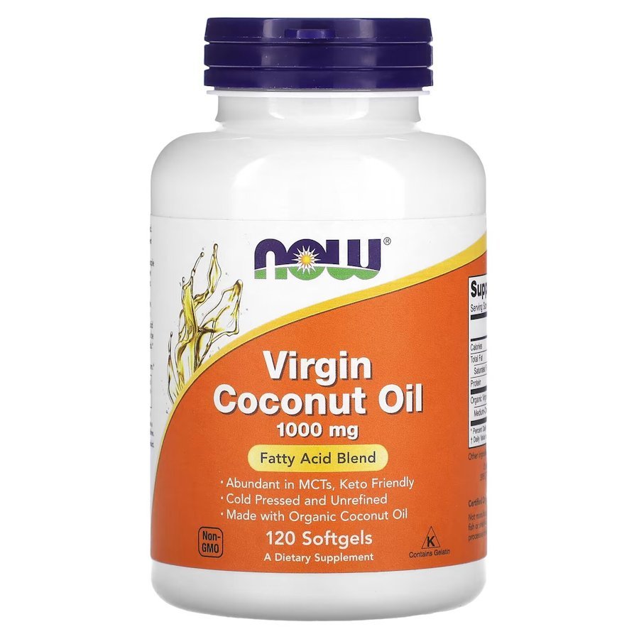 Натуральная добавка NOW Virgin Coconut Oil 1000 mg, 120 капсул,  мл, Now. Hатуральные продукты. Поддержание здоровья 