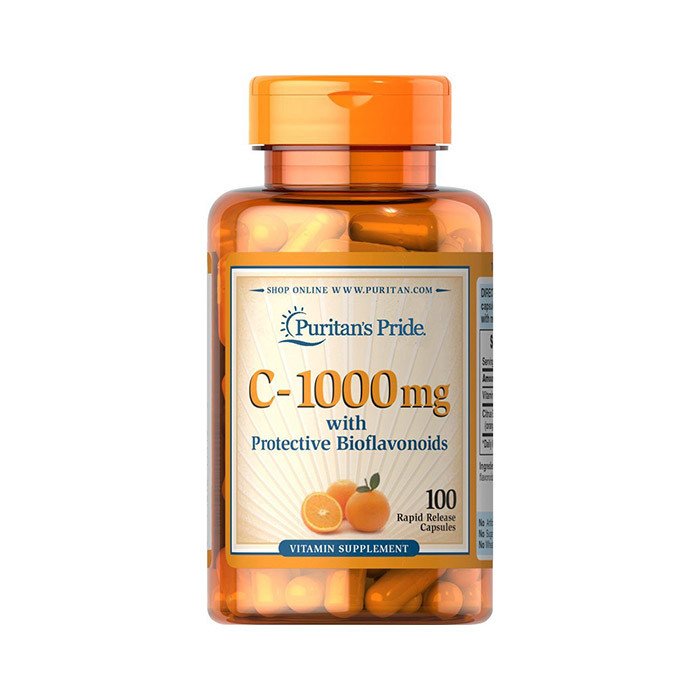 Витамин С Puritan's Pride C-1000 mg with bioflavonoids (100 капс) пуританс прайд,  мл, Puritan's Pride. Витамин C. Поддержание здоровья Укрепление иммунитета 