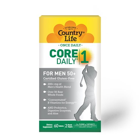 Витамины и минералы Country Life Core Daily-1 for Men 50+, 60 таблеток,  ml, Corrupt Pharmaceuticals. Vitamins and minerals. General Health Immunity enhancement 