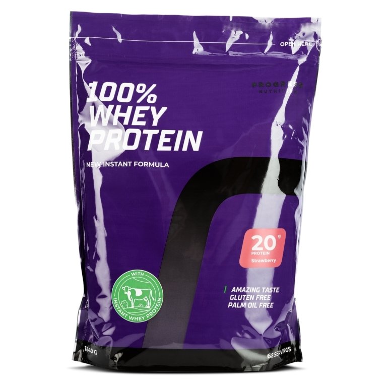 Протеин Progress Nutrition 100% Whey Protein, 1.84 кг Клубника,  ml, Progress Nutrition. Proteína. Mass Gain recuperación Anti-catabolic properties 