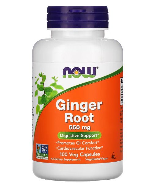 NOW Foods Ginger Root 550 mg 100 Caps,  мл, Now. Спец препараты. 