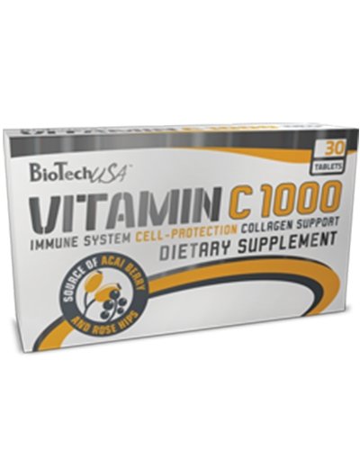 Vitamin C 1000 Acai Berry, 30 pcs, BioTech. Vitamin C. General Health Immunity enhancement 
