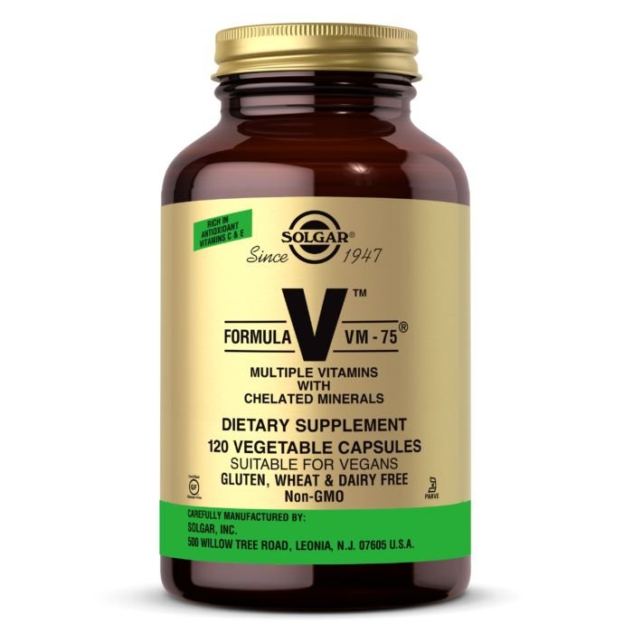 Витамины и минералы Solgar Formula V VM-75, 120 вегакапсул,  ml, Solgar. Vitamins and minerals. General Health Immunity enhancement 