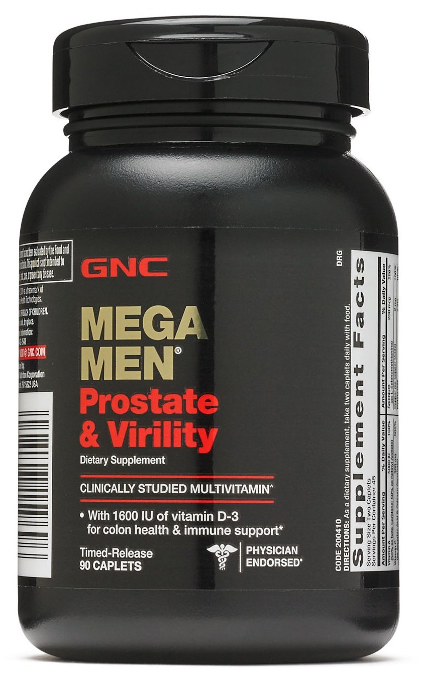 Витамины и минералы GNC Mega Men Prostate and Virility, 90 каплет,  мл, GNC. Витамины и минералы. Поддержание здоровья Укрепление иммунитета 