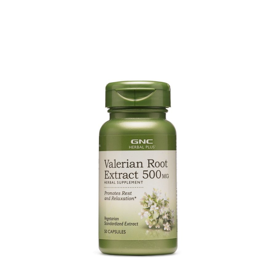 Натуральная добавка GNC Herbal Plus Valerian Root Extract 500 mg, 50 капсул,  мл, GNC. Hатуральные продукты. Поддержание здоровья 