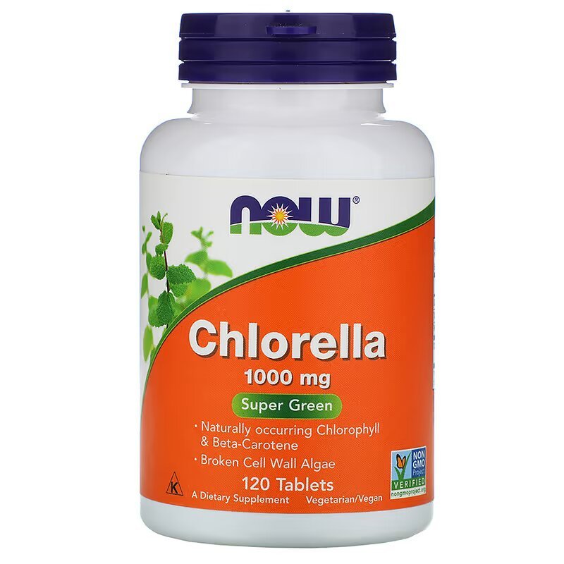 Натуральная добавка NOW Chlorella 1000 mg, 120 таблеток,  мл, Now. Hатуральные продукты. Поддержание здоровья 