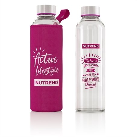 Бутылка Nutrend Glass Bottle 500 мл, розовая,  мл, Nutrend. Фляга. 