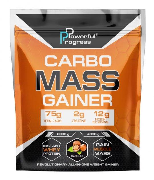 Powerful Progress Гейнер для набора массы Powerful Progress Carbo Mass Gainer 2000 грамм Орех, ,