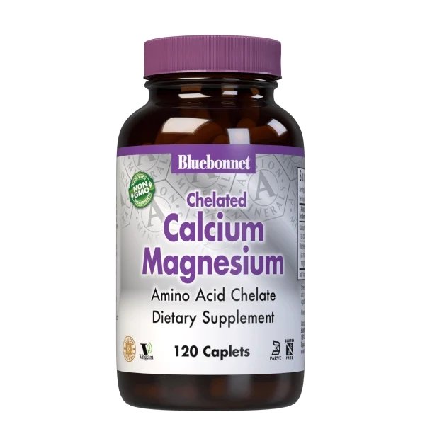 Bluebonnet Nutrition Витамины и минералы Bluebonnet Albion Chelated Calcium Magnesium, 120 каплет, , 