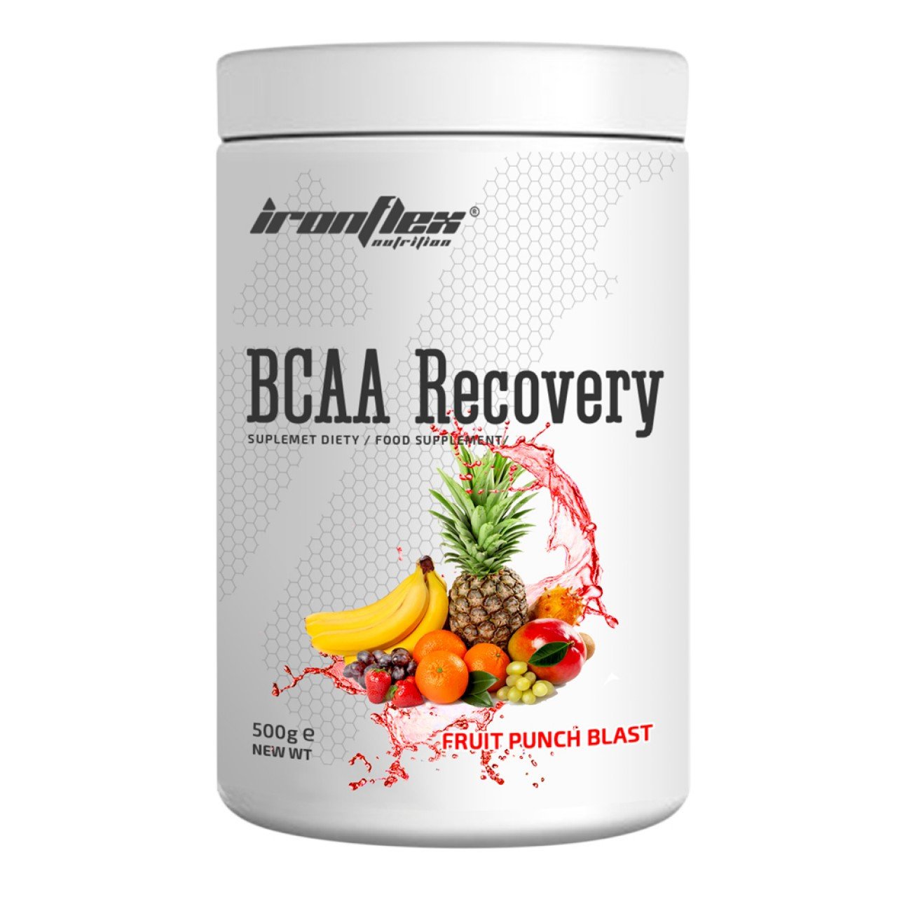 БЦАА Iron Flex BCAA Recovery 500 грамм Фруктовый пунш,  мл, IronFlex. BCAA. Снижение веса Восстановление Антикатаболические свойства Сухая мышечная масса 