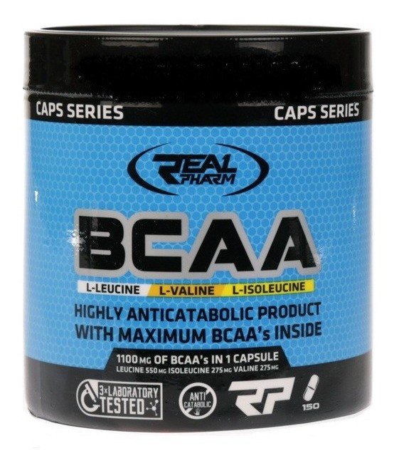 BCAA, 150 шт, Real Pharm. BCAA. Снижение веса Восстановление Антикатаболические свойства Сухая мышечная масса 