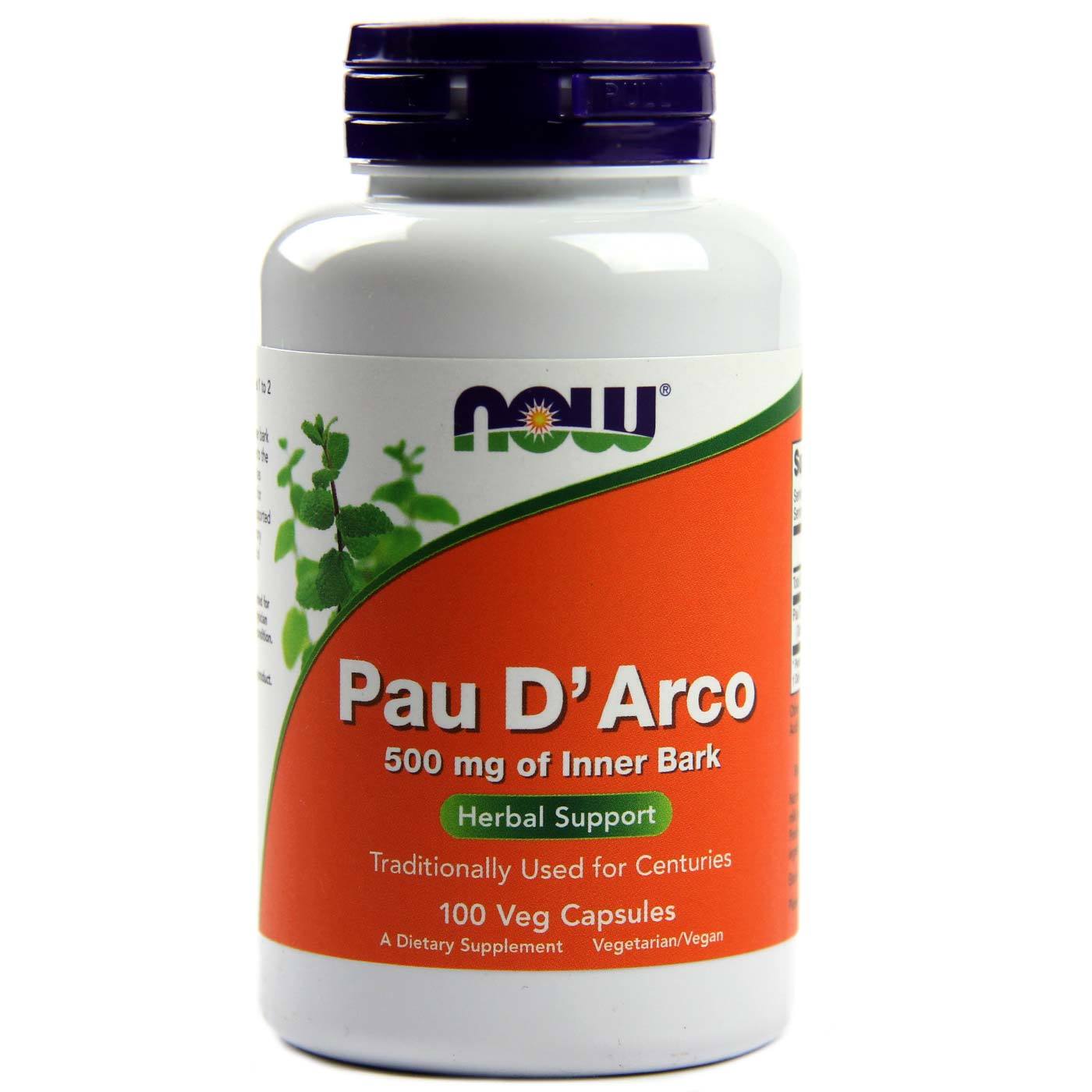 Pau D'Arco 500 mg, 100 шт, Now. Спец препараты. 