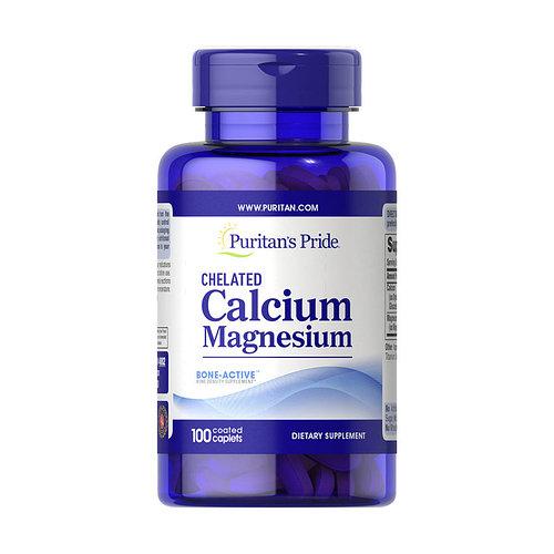 Puritan's Pride Calcium Magnesium 100 tabs,  мл, Puritan's Pride. Витамины и минералы. Поддержание здоровья Укрепление иммунитета 