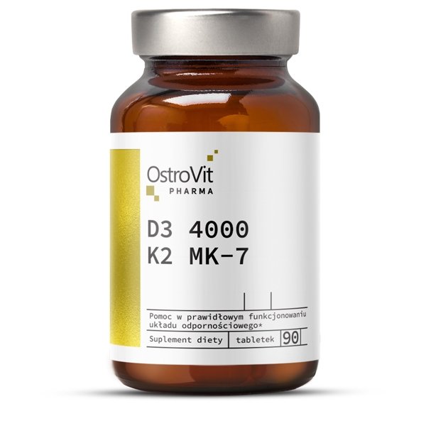 Витамины и минералы OstroVit Pharma D3 4000 + K2 MK-7, 90 таблеток,  мл, OstroVit. Витамины и минералы. Поддержание здоровья Укрепление иммунитета 