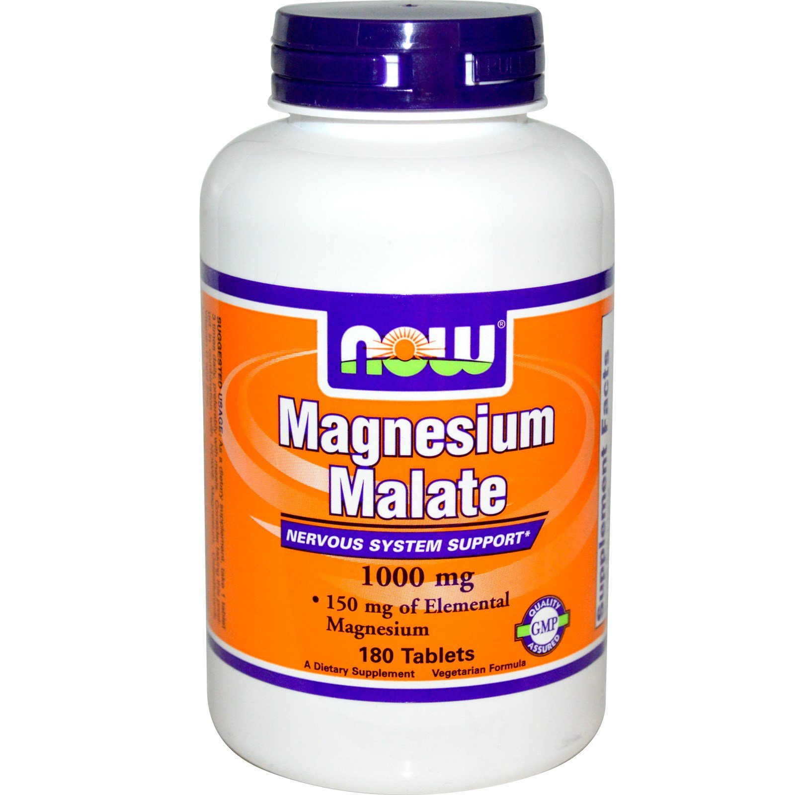 Magnesium Malate 1000 mg, 180 шт, Now. Магний Mg. Поддержание здоровья Снижение холестерина Предотвращение утомляемости 