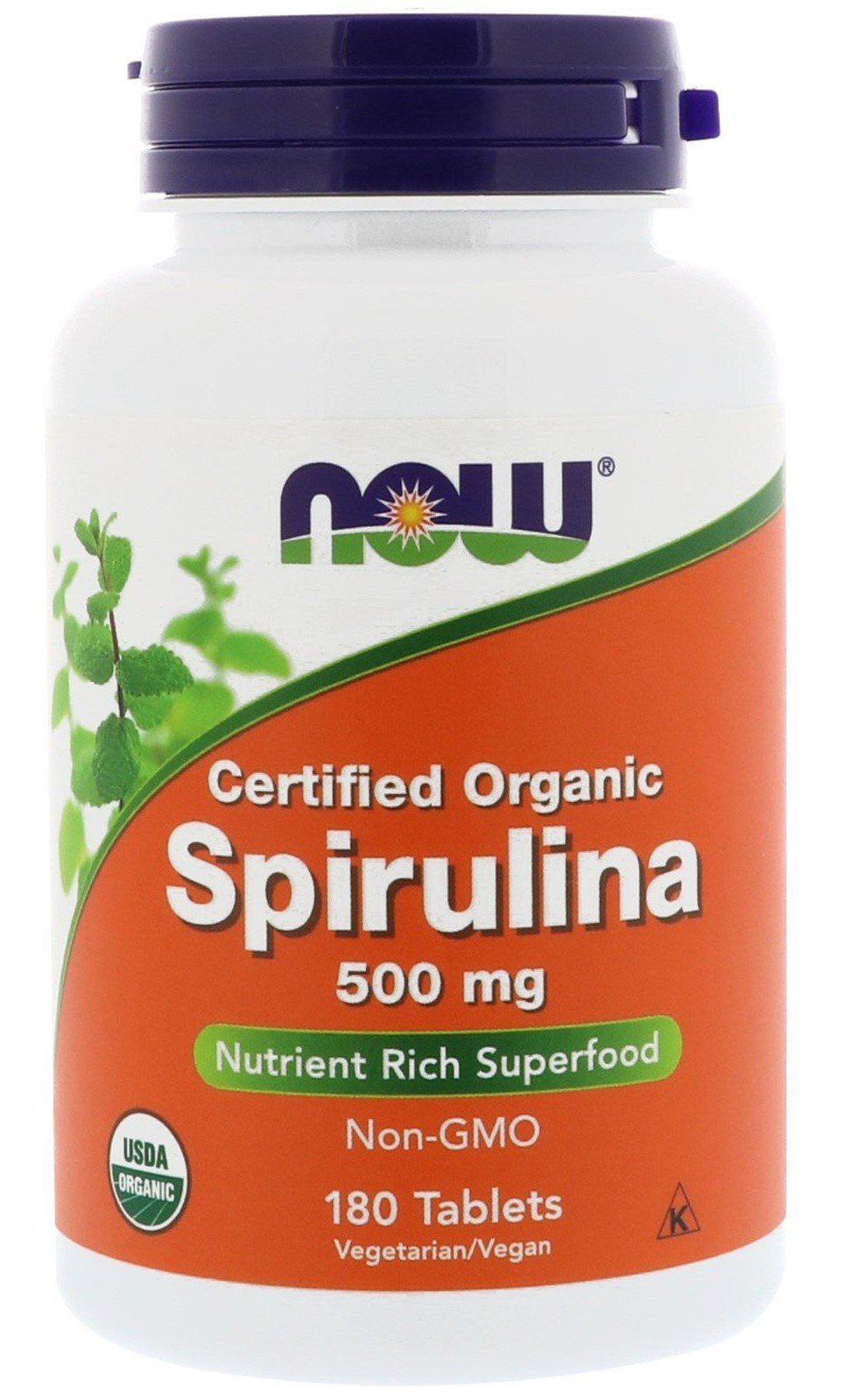 Spirulina 500 mg, 180 pcs, Now. . General Health 